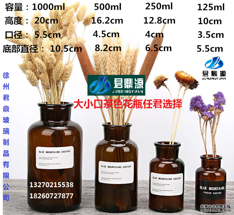 玻璃插花瓶JD18-001-玻璃瓶生产厂家